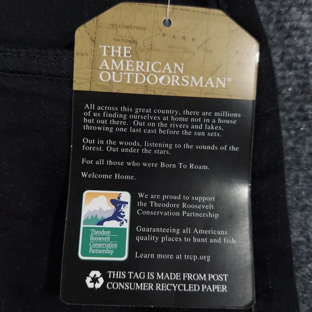 The American Outdoorsman Pants Men 36x30 (Fits 36x29) Phantom Black 5-Pocket